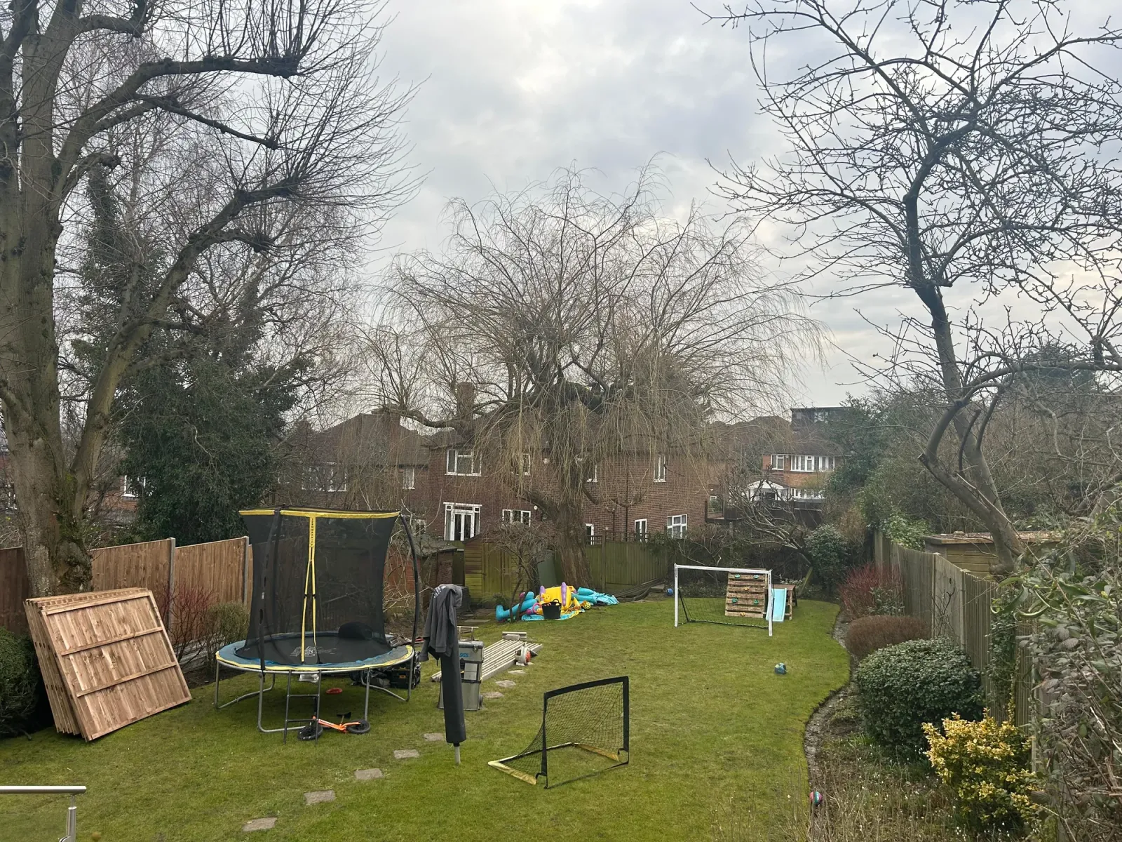 Newly installed close-board garden fencing
