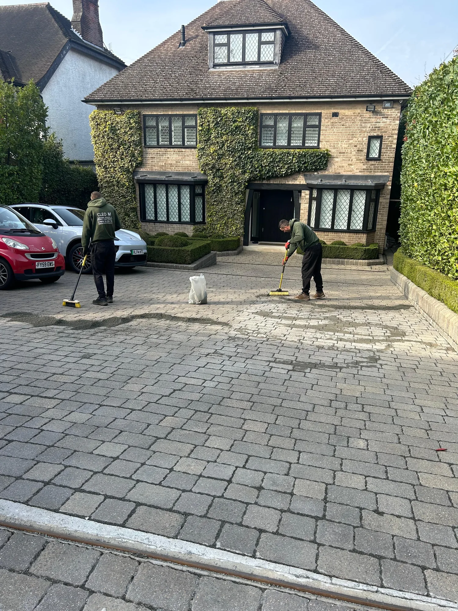 Finished permeable block paving installation, Mill Hill NW4